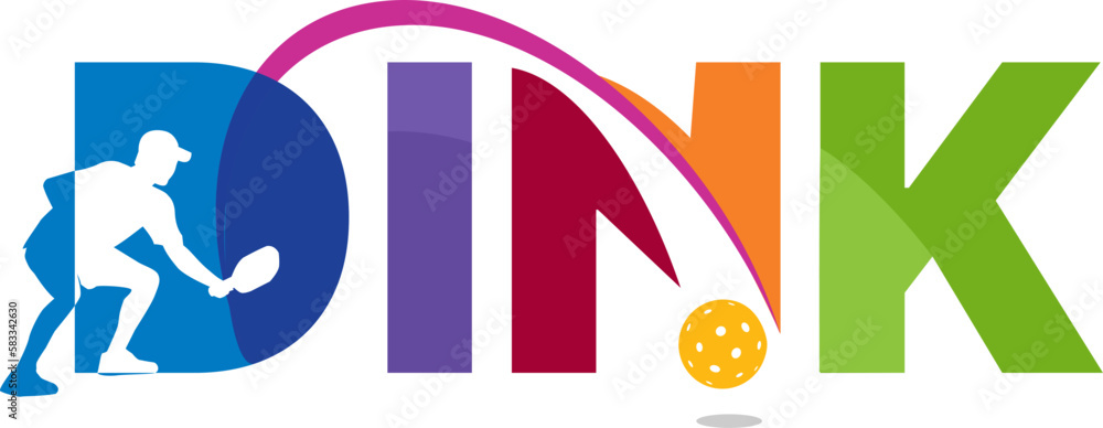 Wall mural unique editable vector design of pickleball dink word creation with accent best for your digital and