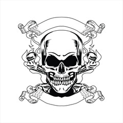 set of skull logo. icon, isolated on white background