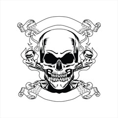 set of skull logo. icon, isolated on white background