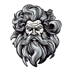Zeus vector isolated, on white background, vector  illustration.