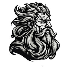 Zeus vector isolated, on white background, vector  illustration.