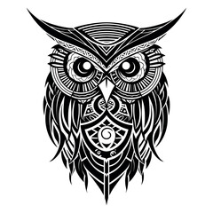 Owl, isolated on white background, vector illustration. 