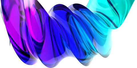 Formas abstractas de cristal, render 3D