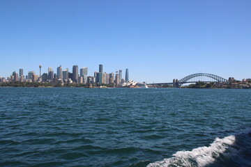 Naklejka premium Riding the Manly Ferry on Sydney Harbour, Australia.