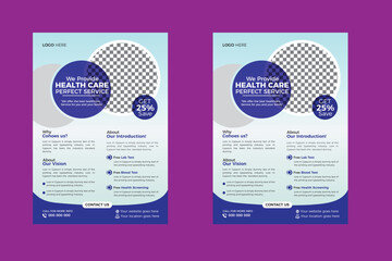 Modern and Corporate healthcare cover a4 template design.