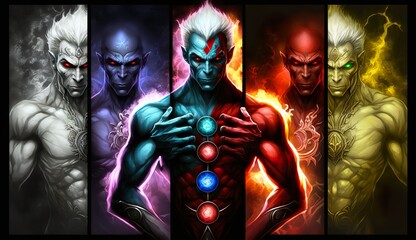 Generative AI
Spirituality, esoteric, meditation, fantasy, vampire, universe meta human god spirit, 
galaxy space background, spiritual image, design, illustration wallpaper, 
yoga, brain waves, brain