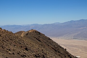 Looking over Death Valley from Dante's View in the Black Mountains, with the Panamint Range seen rising up to 11,000 feet over the opposite side of the valley