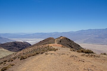 Looking over Death Valley from Dante's View in the Black Mountains, with the Panamint Range seen rising up to 11,000 feet over the opposite side of the valley
