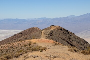 Looking over Death Valley from Dante's View in the Black Mountains, with the Panamint Range seen rising up to 11,000 feet over the opposite side of the valley