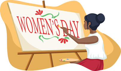 Women's Day design. Illustration of Women’s. Greeting card. Vector illustration. Women's empowerment. International women's day vector illustration.