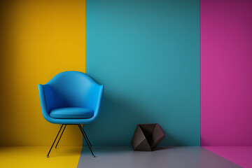 Modern chair and color with Generative AI technology