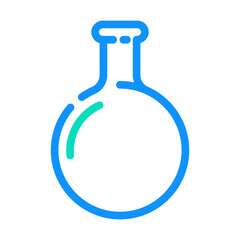 round bottomed flask chemical glassware lab color icon vector illustration