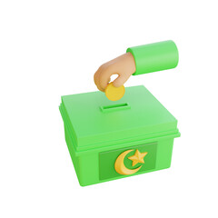 3d rendering hand gesture alms ramadan icon