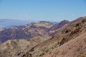 Looking over Death Valley from Dante's View in the Black Mountains, with the Panamint Range seen rising up to 11,000 feet over the opposite side of the valley