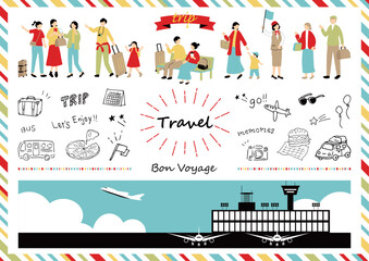 Obraz premium 旅行を楽しむ人達