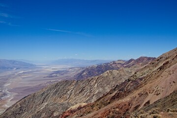 Looking over Death Valley from Dante's View in the Black Mountains, with the Panamint Range seen rising up to 11,000 feet over the opposite side of the valley
