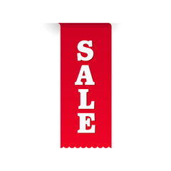 SALE. Red label with the inscription. Vector illustration.