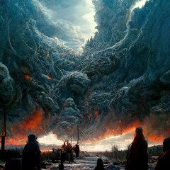 Obraz premium This is a highly detailed and high quality image of after ragnarok. Generate Ai