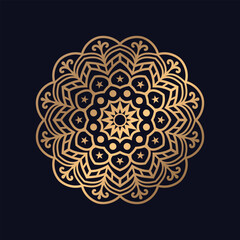 Golden mandala art with Background Design.