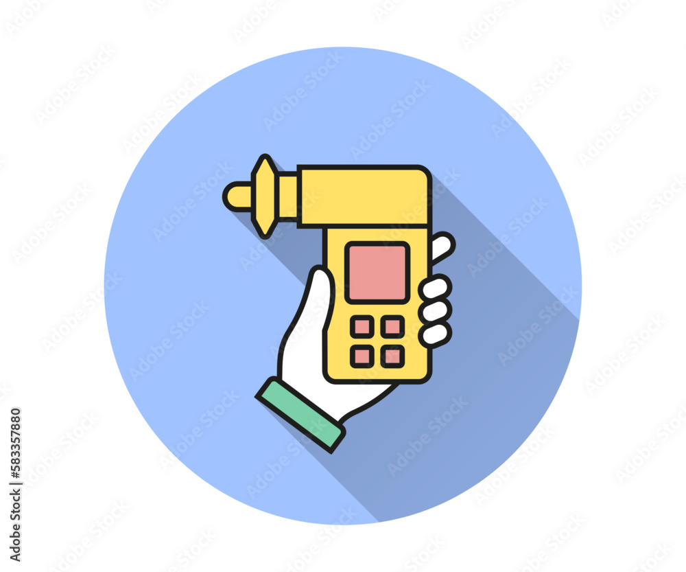 Poster spirometer icon. simple illustration with long shadow for graphic and web design.
