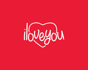 Love Letter Logo in Red Background Vector EPS Isolated, Best Used for Valentine Illustration, design sticker, greeting card.