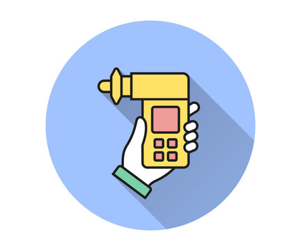 Spirometer icon. Simple illustration with long shadow for graphic and web design.