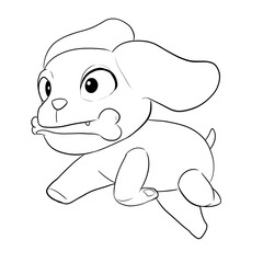 illustration cartoon of a dog