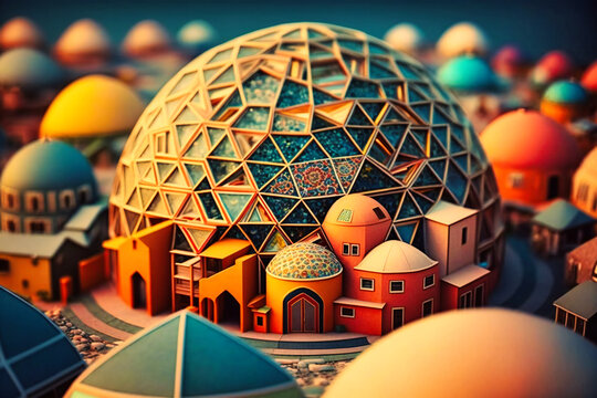 Geodesic dome communities fostering a sense of belonging and promoting shared resources