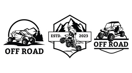 ATV Extreme Offroad Adventure Sports Logo Design Clipart.