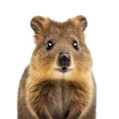 Obraz premium quokka face shot , isolated on transparent background cutout , generative ai