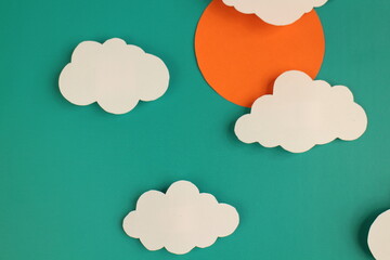 Paper Cut Clouds Blackground