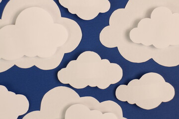 Paper Cut Clouds Blackground