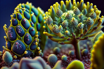 Examine the complex structures of plants at a microscopic level, vital to Earth's ecosystems - obrazy, fototapety, plakaty