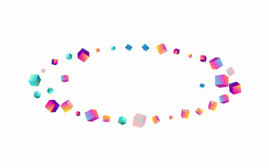Multicolored Element Vector White Background.