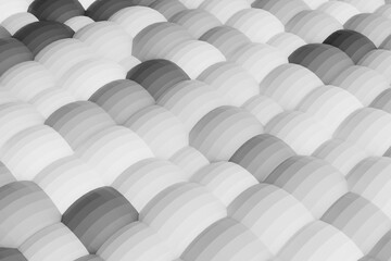 Obraz premium 3d render Abstract Curved Shapes. White Circular Background.