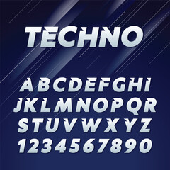 Modern Hi-Tech Font. Vector Techno Alphabet