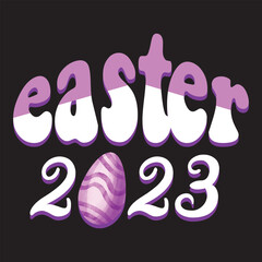 Easter 2023 retro T shirt design graphic 