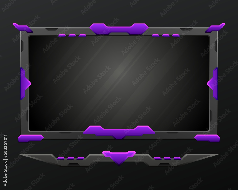 Poster abstract black and purple border game overlay live stream gui screen panel template