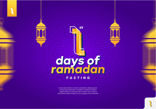 poster of the 1st day of the fasting month of Ramadan.