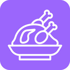 Vector Design Roast Chicken Icon Style