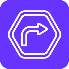 Vector Design Turn Right Icon Style