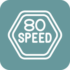 Vector Design 80 Speed Limit Icon Style
