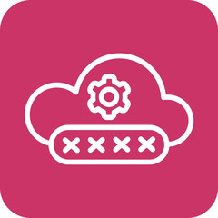 Vector Design Cloud Password Icon Style
