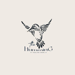 Fototapeta na wymiar Hummingbird icon logo with modern vintage style vector illustration