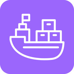 Vector Design Cargo Boat Icon Style