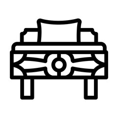 bed bedroom interior line icon vector illustration