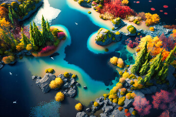Fototapeta na wymiar Aerial backdrops present a breathtaking symphony of color and texture, showcasing the Earth's diverse ecosystems and landscapes