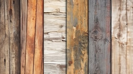 old wood planks textures isolated on white background, generative ai