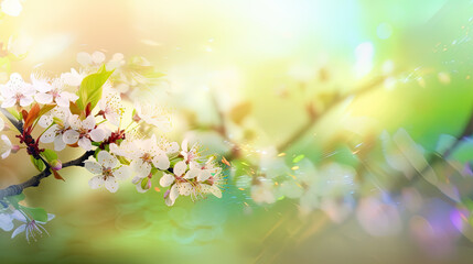 Naklejka na ściany i meble Spring background with flowers