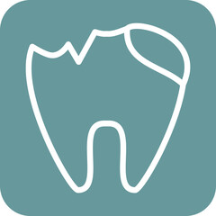 Vector Design Tooth Decayed Icon Style
